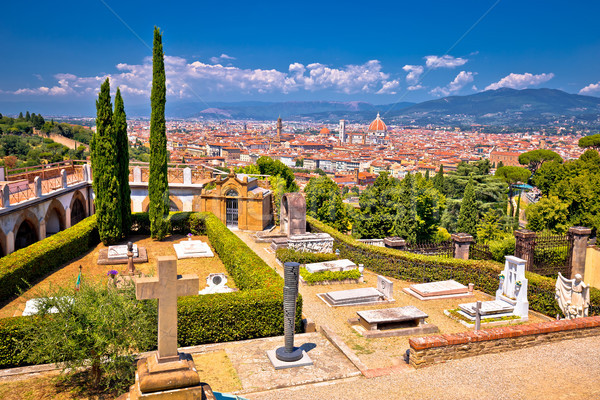 Florence cityscape panoramic view from San Miniato al Monte Stock photo © xbrchx