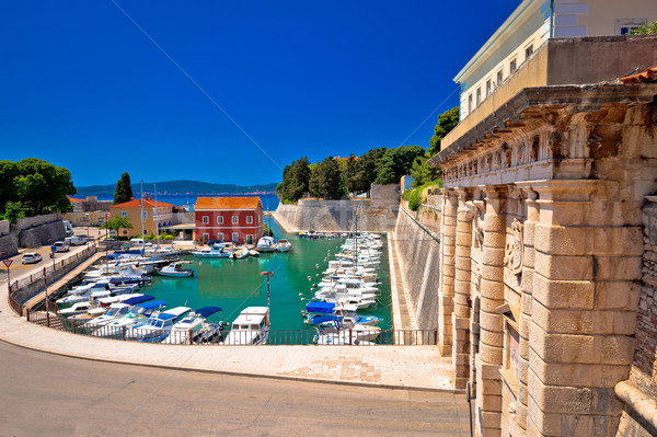 Zadar city gate and Fosa harbor view Stock photo © xbrchx