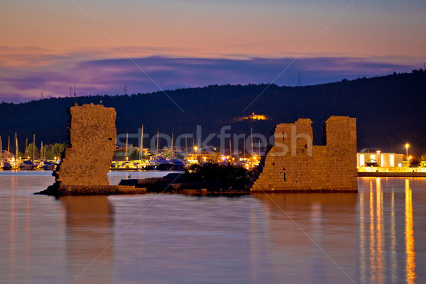Sukosan old ruin on the sea sunset view Stock photo © xbrchx