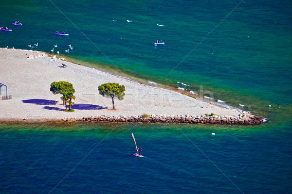Garda lake strand beach aerial view on Sarca river mouth Stock photo © xbrchx