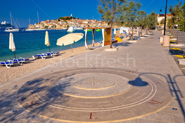 Town of Primosten coast and walkway view Stock photo © xbrchx