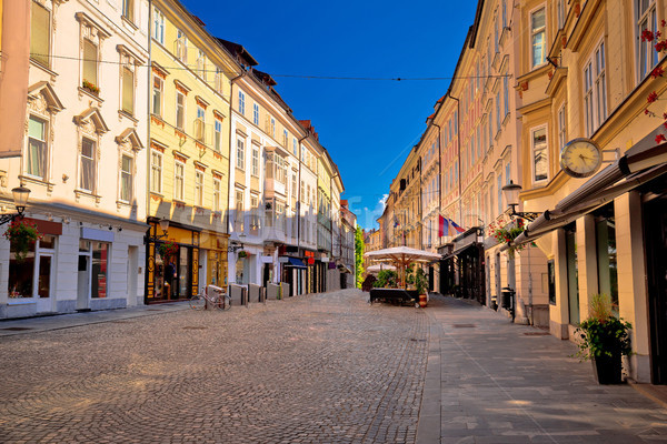 Old town of Ljubljana colorful street and architecture Stock photo © xbrchx
