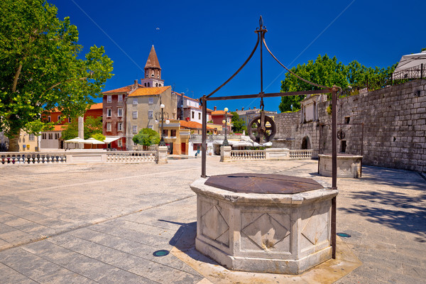 Zadar Five wells square and historic architecture view Stock photo © xbrchx