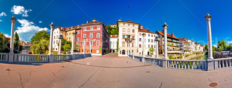 City of Ljubljana river waterfront architecture Stock photo © xbrchx