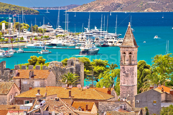 Trogir landmarks and turquoise sea view Stock photo © xbrchx