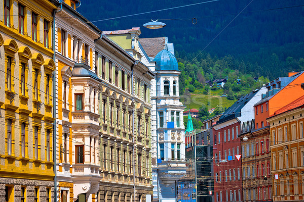 Colorful historic architecture of alpine town Innsbruck Stock photo © xbrchx