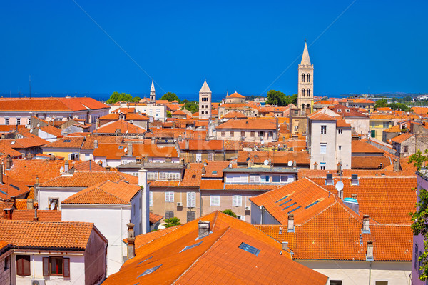 Historic Zadar skyline and rooftops view Stock photo © xbrchx