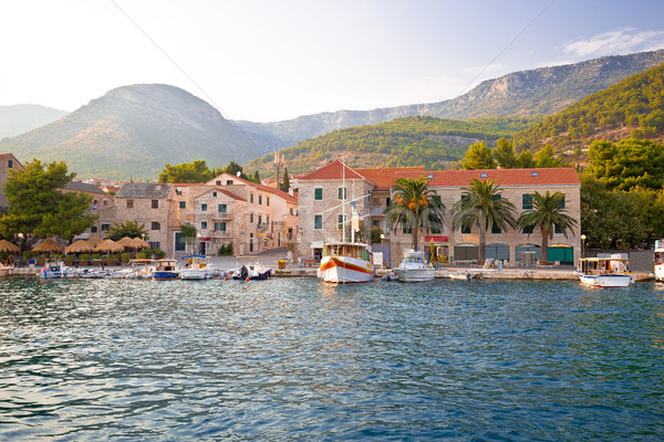 Stock photo: Town of Bol on Brac island waterfront view at sunset