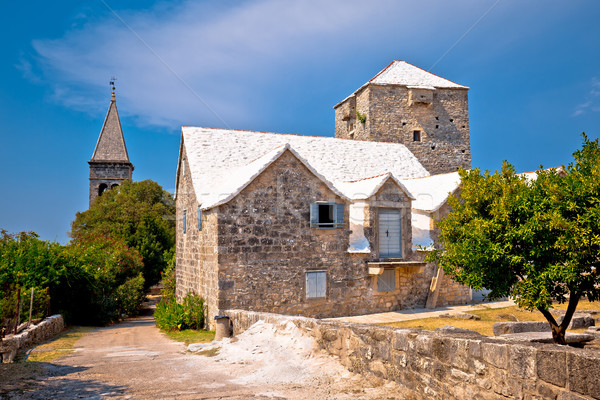 Stone village of Skrip landmarks view Stock photo © xbrchx