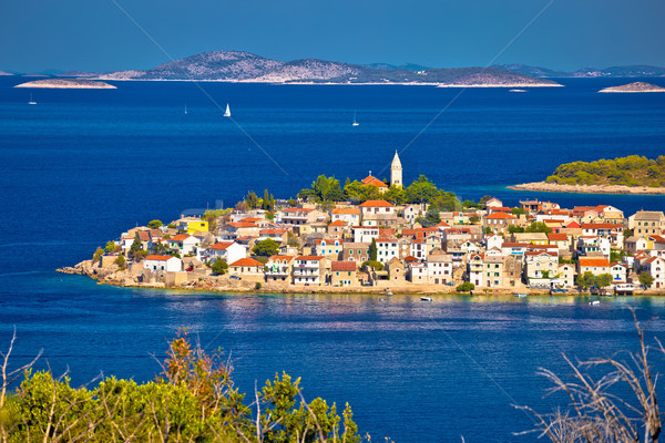 Primosten archipelago and blue Adriatic sea view Stock photo © xbrchx