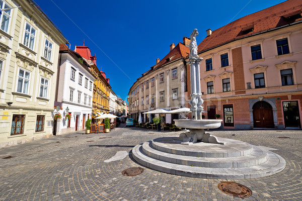 Cobbled streets of old Ljubljana Stock photo © xbrchx