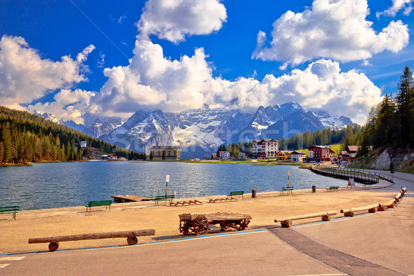 Jezioro alpy alpejski krajobraz widoku południe Zdjęcia stock © xbrchx