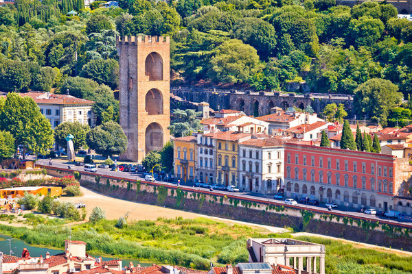 Tower of San Niccolo on Arno river waterfront in Florence Stock photo © xbrchx