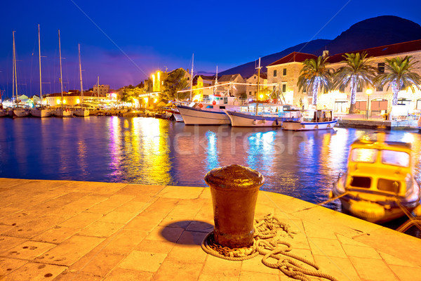 Town of Bol on Brac island harbor at sunset view Stock photo © xbrchx