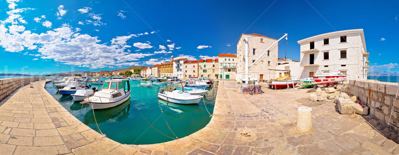 Kastel Novi turquoise harbor and historic architecture panoramic Stock photo © xbrchx