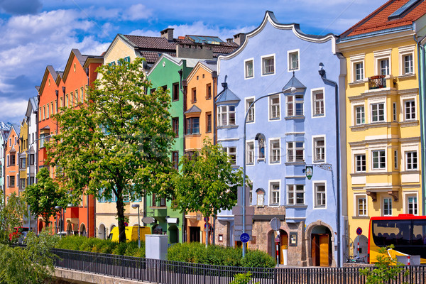 Colorful architecture od Innsbruck riverfront view Stock photo © xbrchx