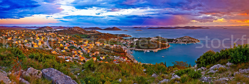 Incroyable coloré coucher du soleil panorama archipel paysage Photo stock © xbrchx