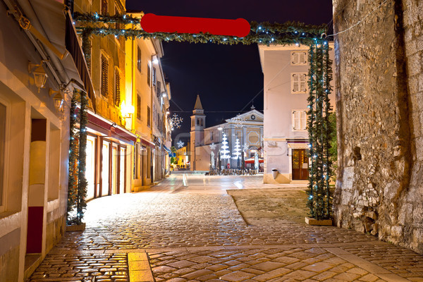 Porec street and square evening view Stock photo © xbrchx