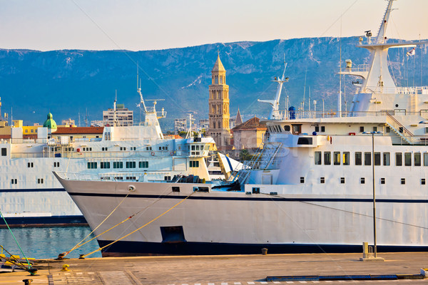 City of Split boats and landmarks view Stock photo © xbrchx