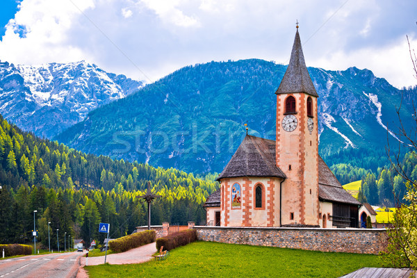 Church in the Alps near Lago di Braies Stock photo © xbrchx