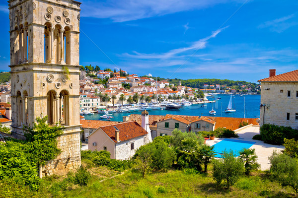 Historic Hvar architecture and waterfront view Stock photo © xbrchx