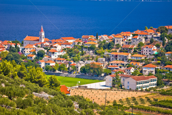Postira on Brac island skyline view Stock photo © xbrchx