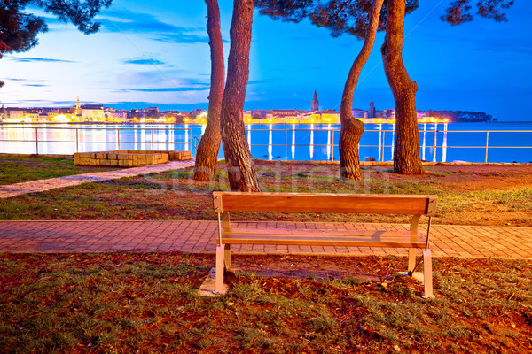 Town of Porec coast evening view Stock photo © xbrchx