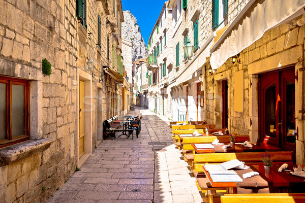 Stone narrow mediterranean street of Omis Stock photo © xbrchx