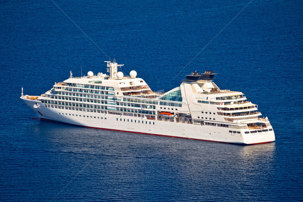 Unnamed cruise ship on blue sea aerial view Stock photo © xbrchx