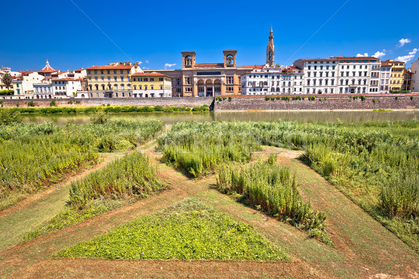 Arno river waterfront of Florence scenic view Stock photo © xbrchx