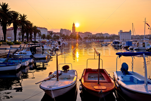 Golden morning sunrise in Split Stock photo © xbrchx