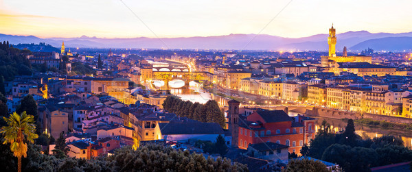 Сток-фото: Флоренция · Cityscape · панорамный · вечер · мнение · Тоскана
