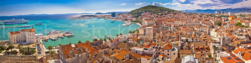 Split waterfront aerial panoramic view Stock photo © xbrchx