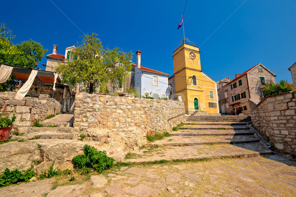 Mediterranean village of Zlarin stone architecture view Stock photo © xbrchx