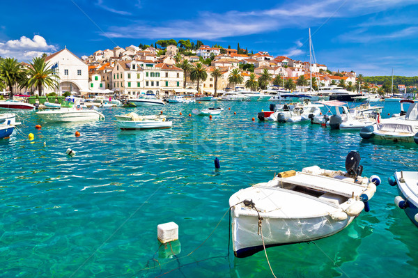 Turquoise waterfront of Hvar island Stock photo © xbrchx
