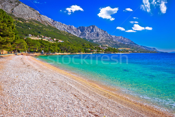 Foto stock: Idílico · playa · agua · mar · montana