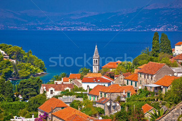 Splitska bay on Brac island view Stock photo © xbrchx