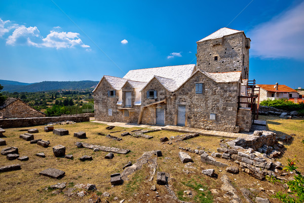 Ethno village of Skrip stone landmarks Stock photo © xbrchx