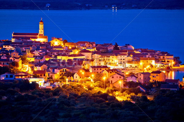Morze Śródziemne miasta wieczór widoku wyspa wody Zdjęcia stock © xbrchx