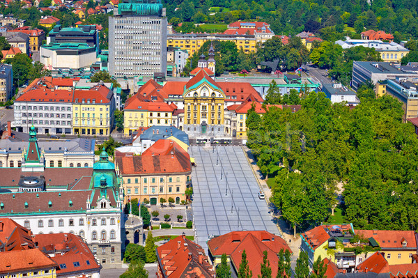 Stock photo: Aerial skyline of Ljubljana city