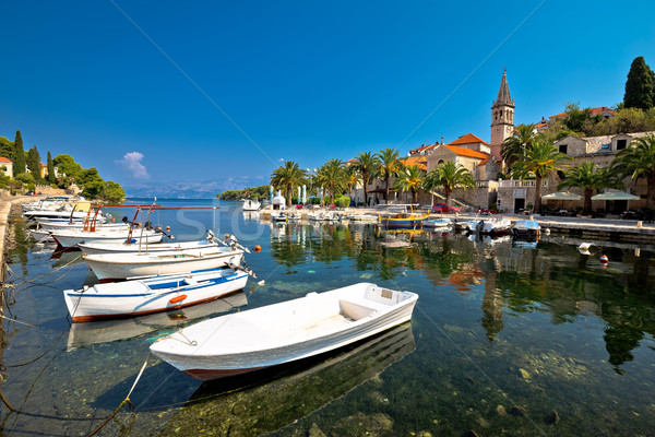 Splitska village on Brac island waterfront view Stock photo © xbrchx