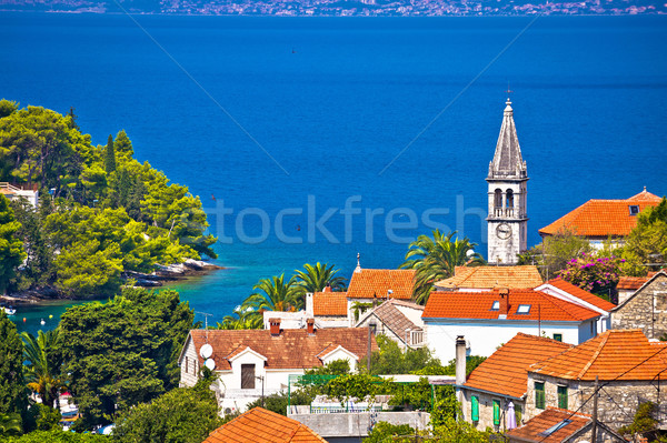 Village of Splitska architecture and seafront Stock photo © xbrchx