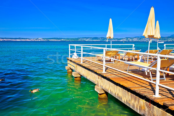 Stock photo: Sun deck on Lago di Garda view