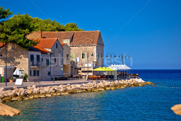 Town of Primosten coast and walkway view Stock photo © xbrchx