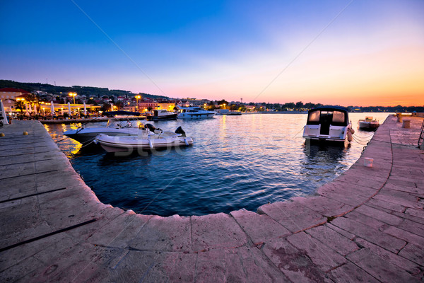 Supetar waterfront and harbor evening view Stock photo © xbrchx