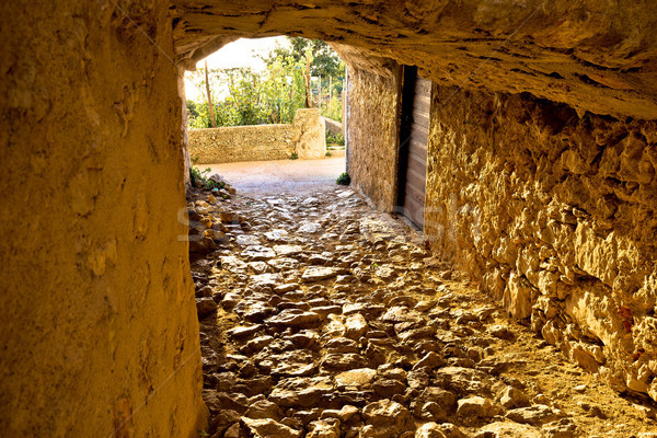 Town of Vrbnik historic stone steet passage view Stock photo © xbrchx