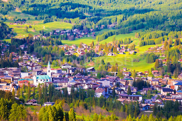 Stock photo: Alpne green landscape of Cortina d' Ampezzo