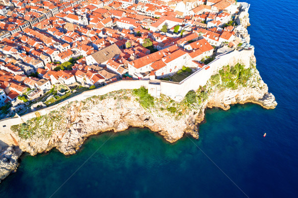 Dubrovnik waterfront defense walls aerial view Stock photo © xbrchx
