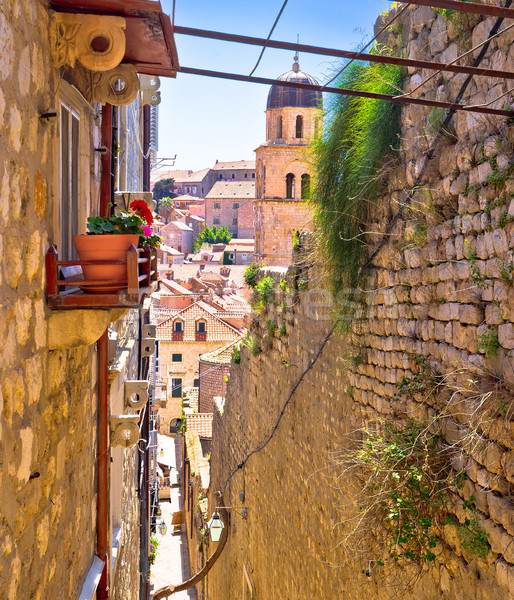 Dubrovnik meredek keskeny utcakép régió Horvátország Stock fotó © xbrchx