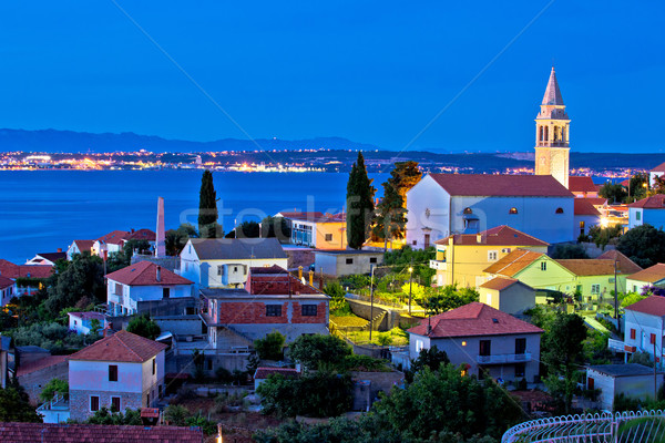 Stockfoto: Stad · eiland · avond · boom · landschap